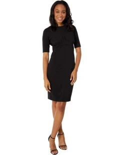 Calvin Klein Long Sleeve Scuba Crepe Midi Dress