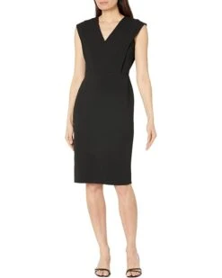 Calvin Klein V-Neck Scuba Crepe Sheath