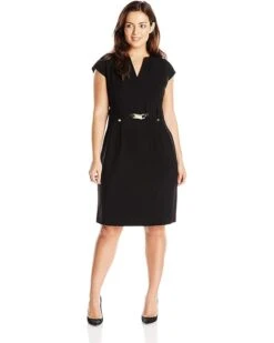 Calvin Klein Women's Plus-Size Shirt Dress With Gold Hardware