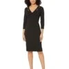 Calvin Klein Long Sleeve V-Neck Sheath Dress