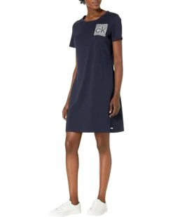 Calvin Klein Women's Short Sleeve T-Shirt Dress With Ck Logo