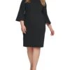 Calvin Klein Plus Size Scuba Crepe Sheath Dress With Bell Sleeve