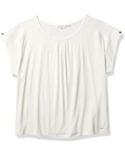 Calvin Klein Women's Short Sleeved Top With Printed Front