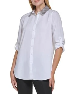 Calvin Klein Boyfriend Tunic With Sequin