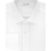Calvin Klein Men's Dress Shirt Regular Fit Non Iron Herringbone French Cuff