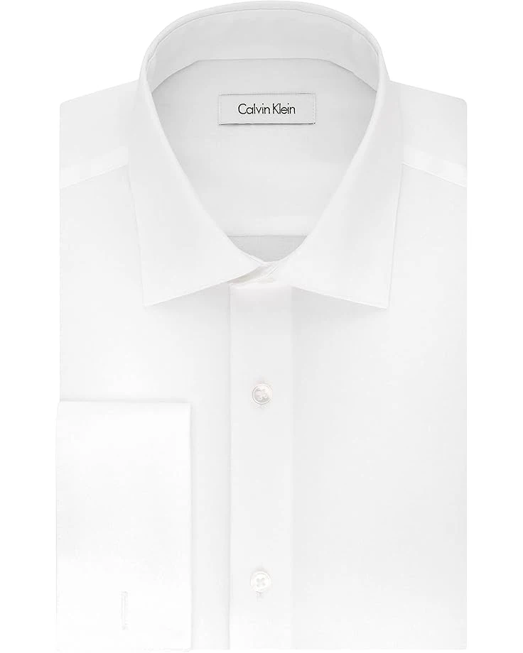 Calvin Klein Men's Dress Shirt Regular Fit Non Iron Herringbone French Cuff 3 Calvin Klein Men's Dress Shirt Regular Fit Non Iron Herringbone French Cuff