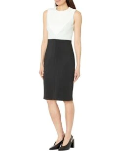 Calvin Klein Scuba Sheath With Color-Block Detail