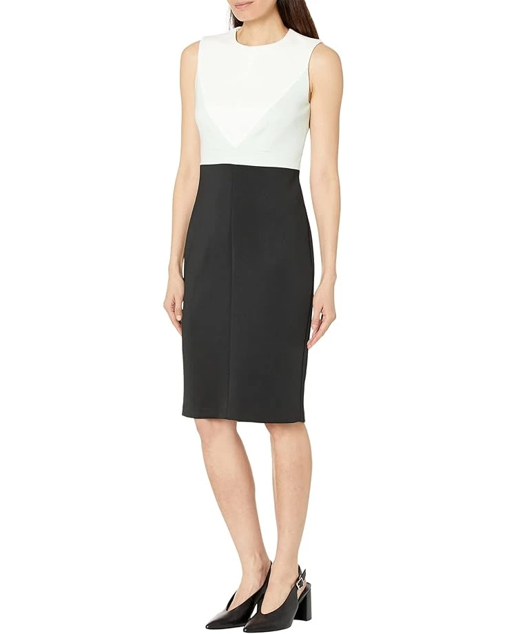 Calvin Klein Scuba Sheath With Color-Block Detail 3 Calvin Klein Scuba Sheath With Color-Block Detail