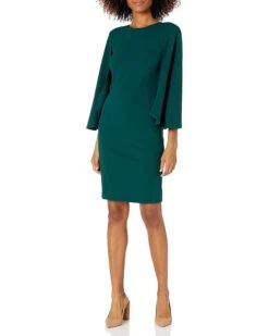 Calvin Klein Women's Round Neck Sheath With Split Sleeves