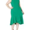 Calvin Klein Women's Plus Size Ruffle Hem Midi Dress