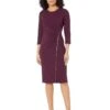 Calvin Klein Long Sleeve Ruched Dress
