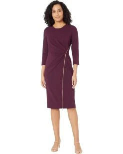 Calvin Klein Long Sleeve Ruched Dress