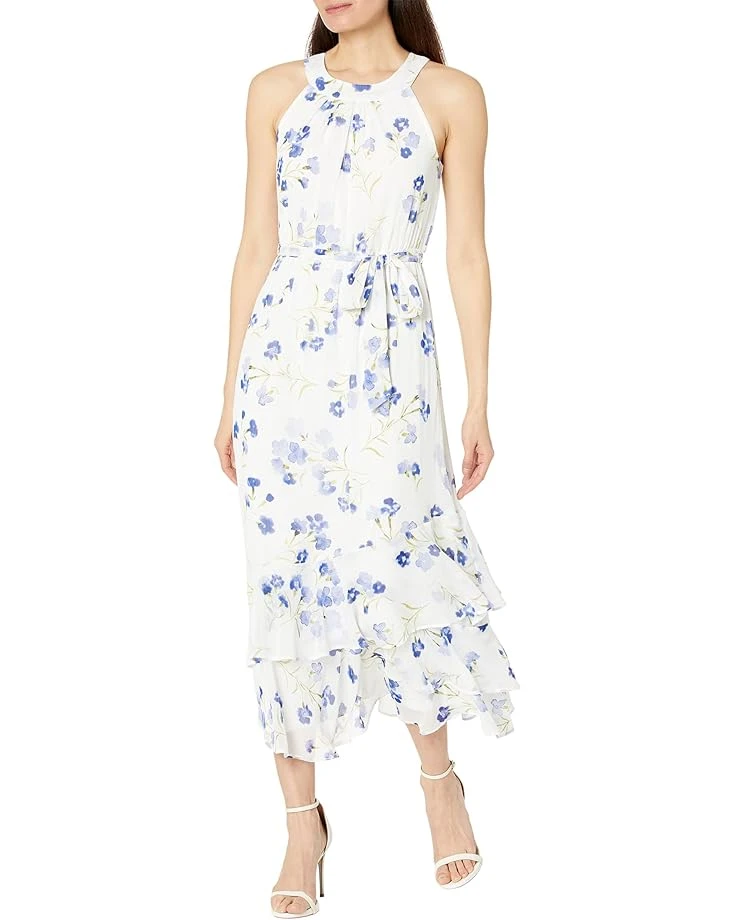 Calvin Klein Chiffon Print Mock Neck Maxi Dress 3 Calvin Klein Chiffon Print Mock Neck Maxi Dress
