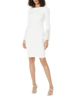 Calvin Klein Chiffon Bell Sleeve Sheath Dress