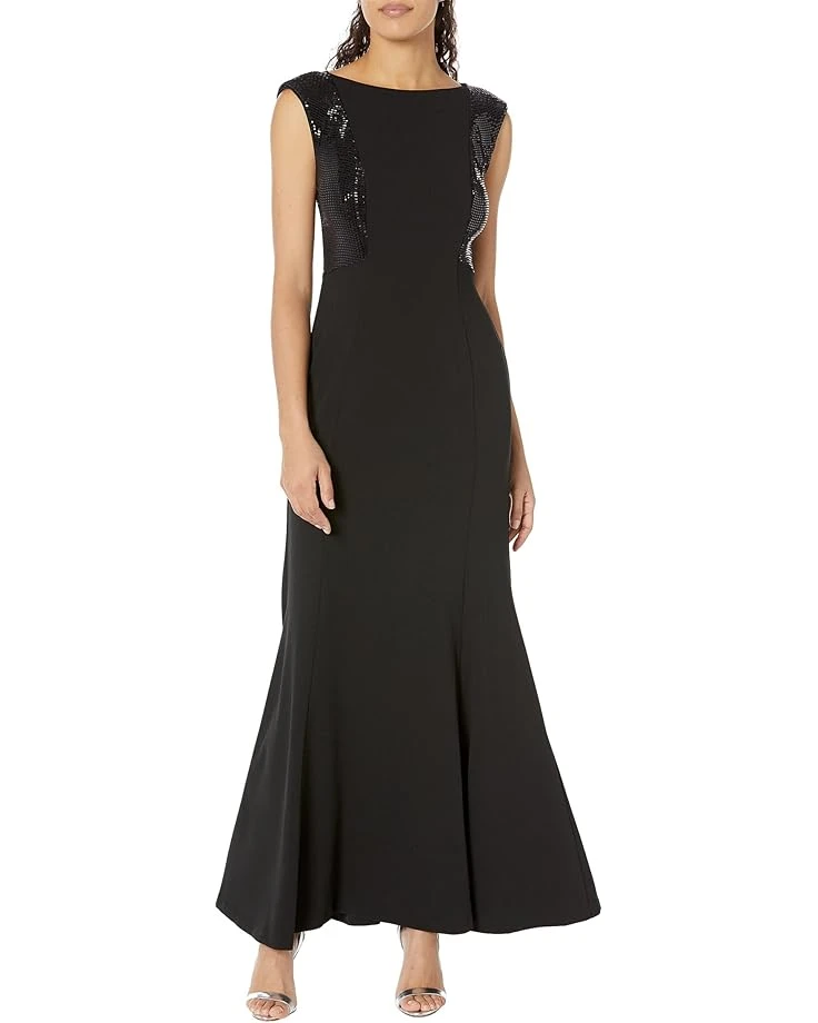 Calvin Klein Sleeveless Gown With Foil Knit Panels 3 Calvin Klein Sleeveless Gown With Foil Knit Panels