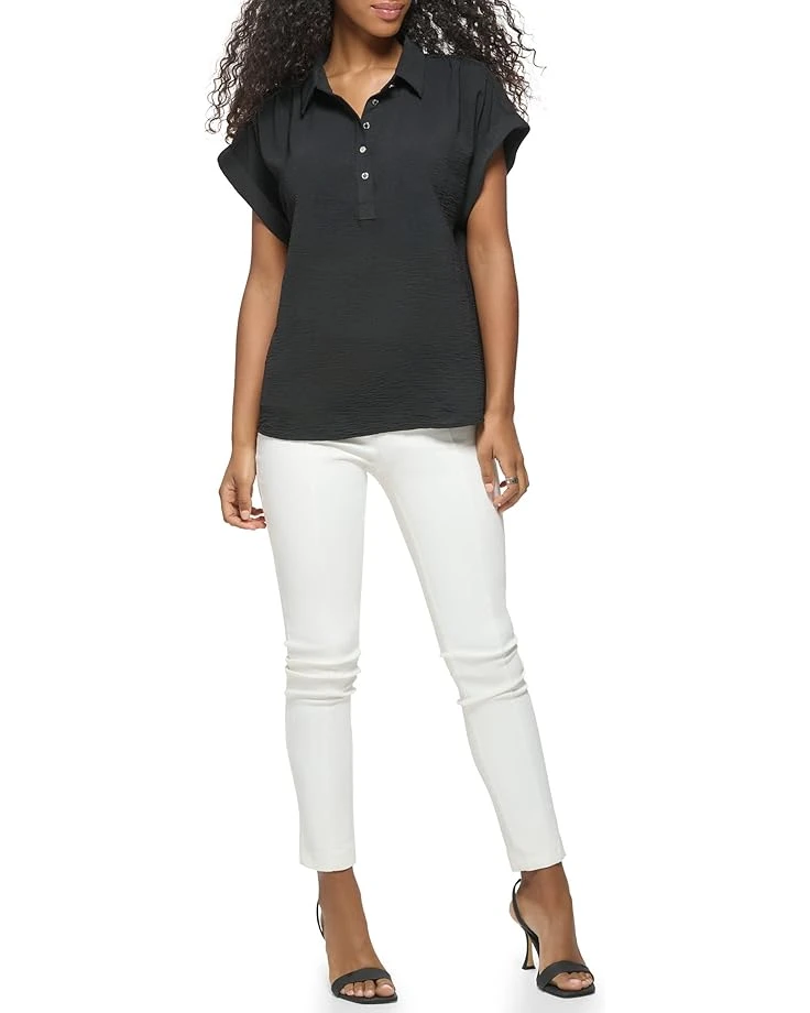 Calvin Klein Short Sleeve W/ Shirring And Buttons 3 Calvin Klein Short Sleeve W/ Shirring And Buttons