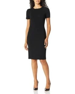 Calvin Klein Women's Short Sleeved Seamed Sheath Dress