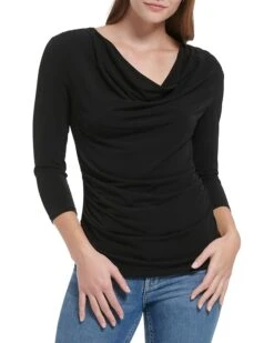 Calvin Klein Long Sleeve Cowl Front Top