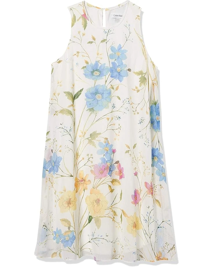 Calvin Klein Women's Petite Sleeveless Round Neck Trapeze Dress 3 Calvin Klein Women's Petite Sleeveless Round Neck Trapeze Dress