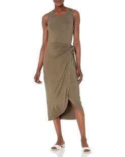 Calvin Klein Women's Midi Sheath Dress With Wrap Skirt