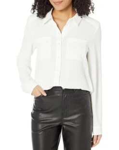 Calvin Klein Long Sleeve Button Front With Collar