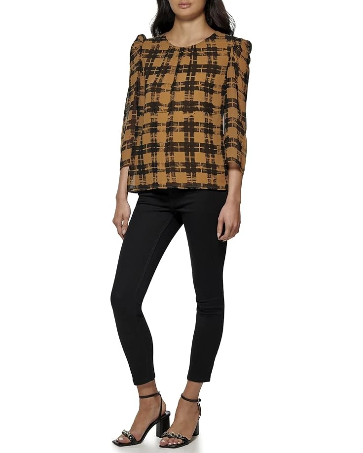 Calvin Klein Printed Chiffon Sleeve With Overlay 3 Calvin Klein Printed Chiffon Sleeve With Overlay