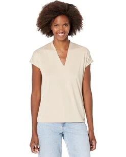 Calvin Klein Short Sleeve Solid V-Neck