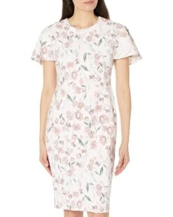 Calvin Klein Scuba Crepe Caplets Sheath Dress