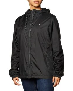 Calvin Klein Womens Zip Front Windbreaker