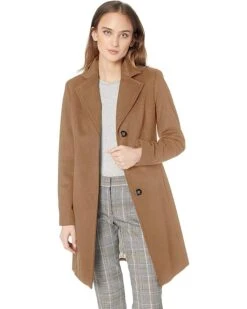 Calvin Klein Womens Classic Cashmere Wool Blend Coat