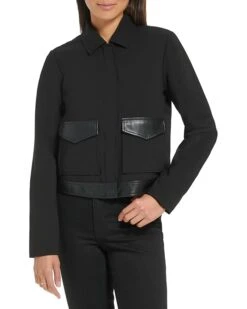 Calvin Klein Zip Jacket With PU Trim