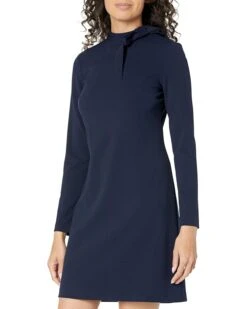 Calvin Klein Scuba Crepe Tie-Neck Shift Dress