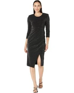 Calvin Klein Long Sleeve Ruched Midi Dress