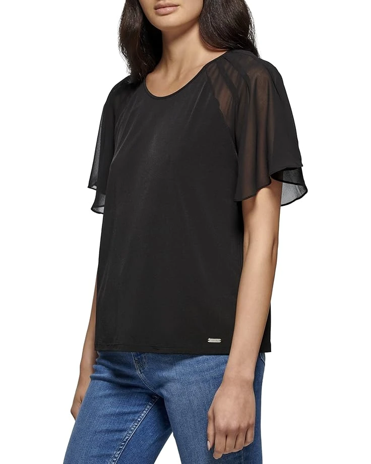 Calvin Klein Chiffon Ruffle Sleeve 3 Calvin Klein Chiffon Ruffle Sleeve