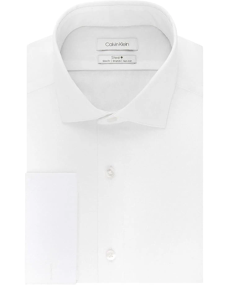 Calvin Klein Men's Dress Shirt Slim Fit Non Iron Stretch Solid French Cuff 3 Calvin Klein Men's Dress Shirt Slim Fit Non Iron Stretch Solid French Cuff