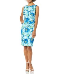 Calvin Klein Women's Sleeveless Scuba Starburst Sheath Dress