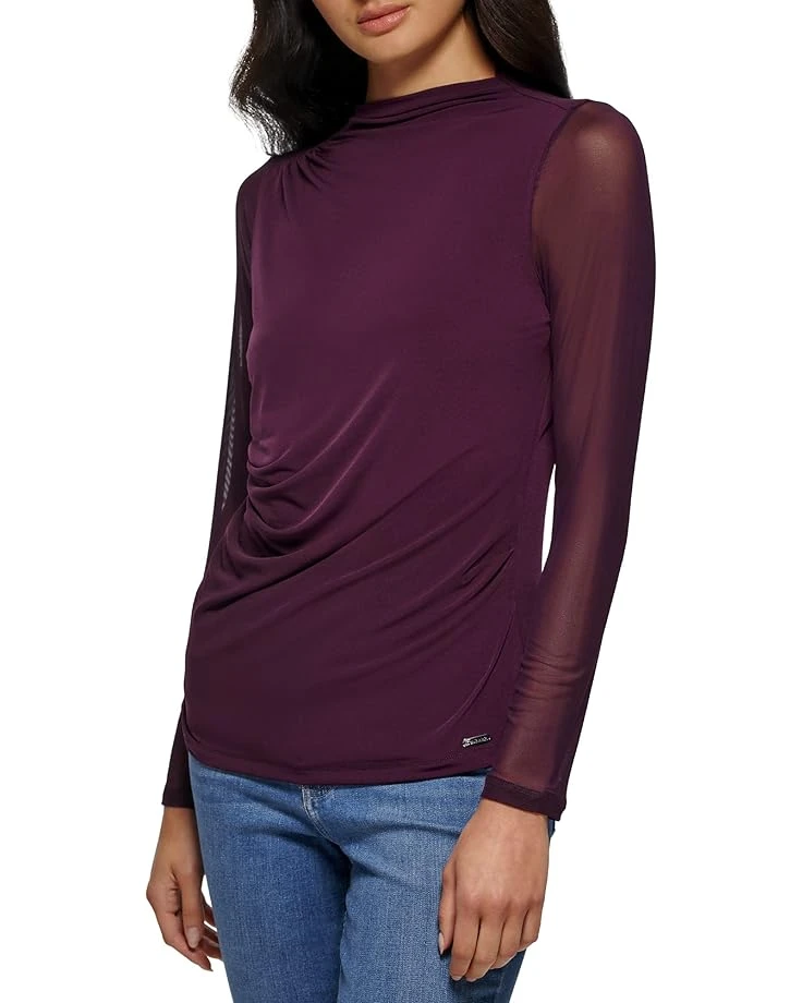 Calvin Klein Drape Front Long Sleeve 3 Calvin Klein Drape Front Long Sleeve
