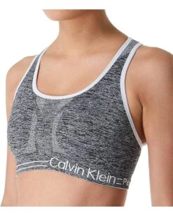 Calvin Klein Women's Performance Moisture Wicking Medium Impact Reversible Seamless Sports Bra