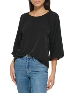 Calvin Klein Mix Media Lantern Sleeve