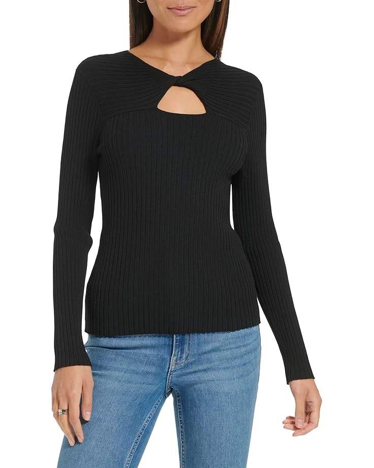 Calvin Klein Rib Knot Neck With Keyhole 3 Calvin Klein Rib Knot Neck With Keyhole