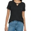 Calvin Klein Jewel Neck Keyhole Cut-Out Knit Tee 1 Calvin Klein Jewel Neck Keyhole Cut-Out Knit Tee -Calvin Klein Sale 81AgOoY4l0L. AC SR736920