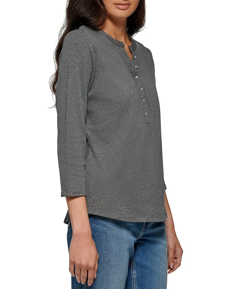Calvin Klein 3/4 Top With Button Detail 3 Calvin Klein 3/4 Top With Button Detail