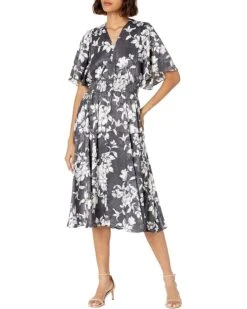 Calvin Klein Women's Short Sleeve Midi Dress With Smocked Waist