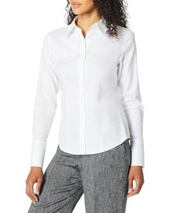 Calvin Klein Women's Long Sleeve Wrinkle Free Button Down Blouse
