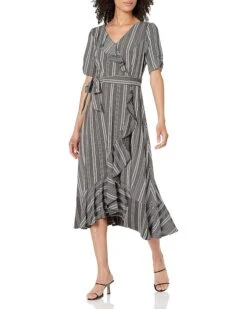 Calvin Klein Women's Ruffle Front Wrap Dress