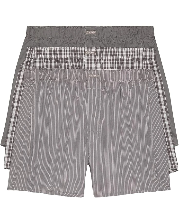 Calvin Klein Underwear Cotton Classics Multipack Pack Woven Boxer 3 Calvin Klein Underwear Cotton Classics Multipack Pack Woven Boxer