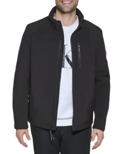 Calvin Klein Men's Water Resistant Soft Shell Open Bottom Jacket (Standard And Big & Tall)
