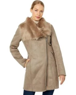 Calvin Klein Asymmetrical Faux Shearling