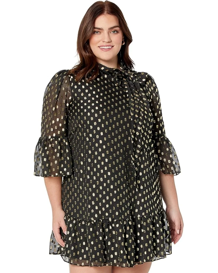 Calvin Klein Dot Dress With Bell Sleeves 3 Calvin Klein Dot Dress With Bell Sleeves