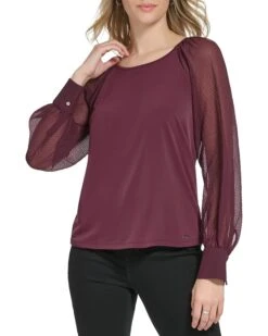 Calvin Klein Text Sleeve With Button Cuff